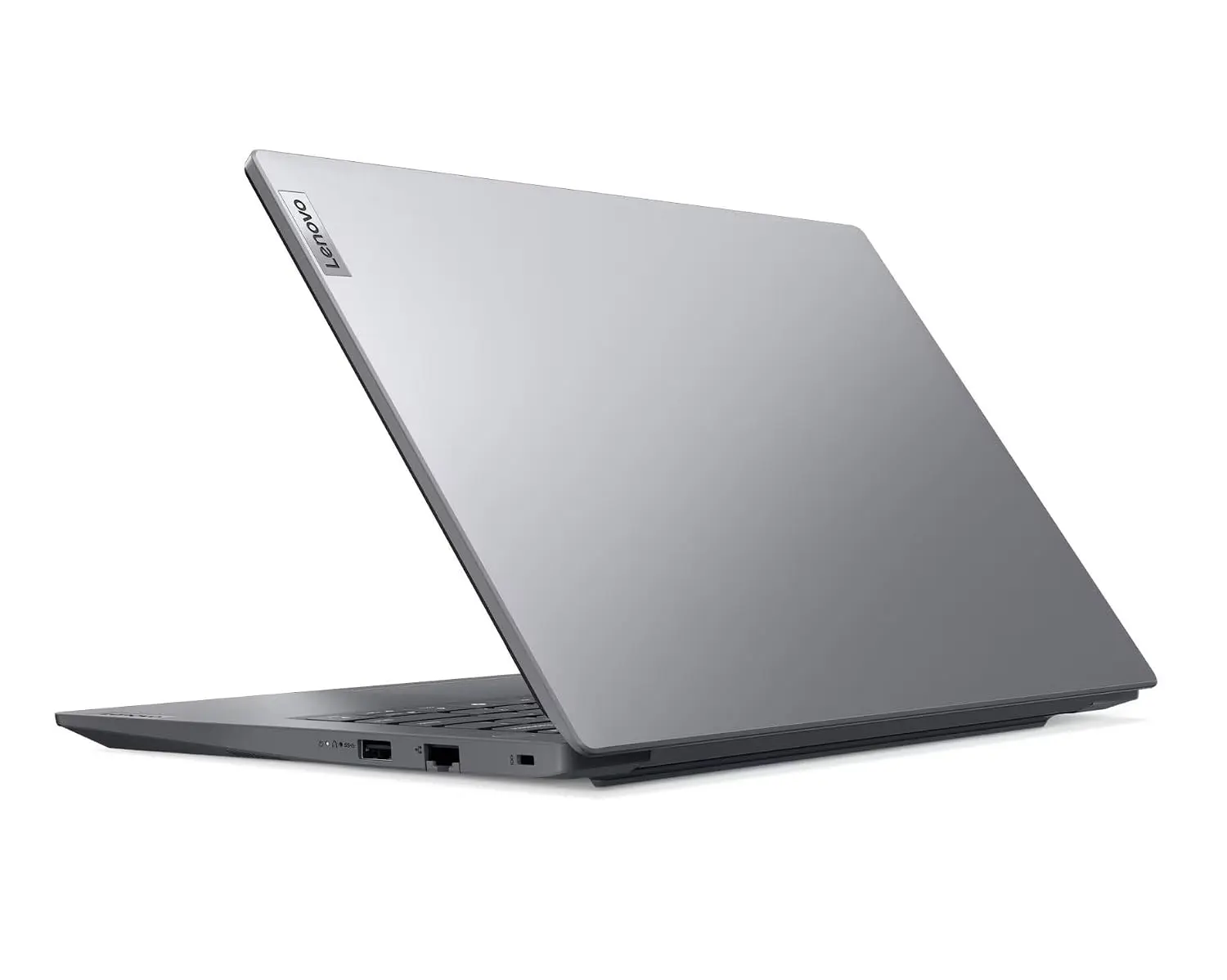 Lenovo V14 laptop right-side view showing ports.